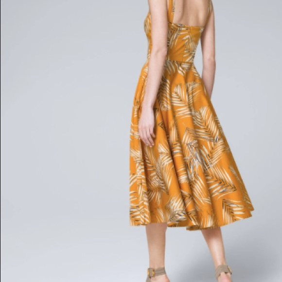 Palm-Print Midi Dress WHBM - Picture 6 of 6
